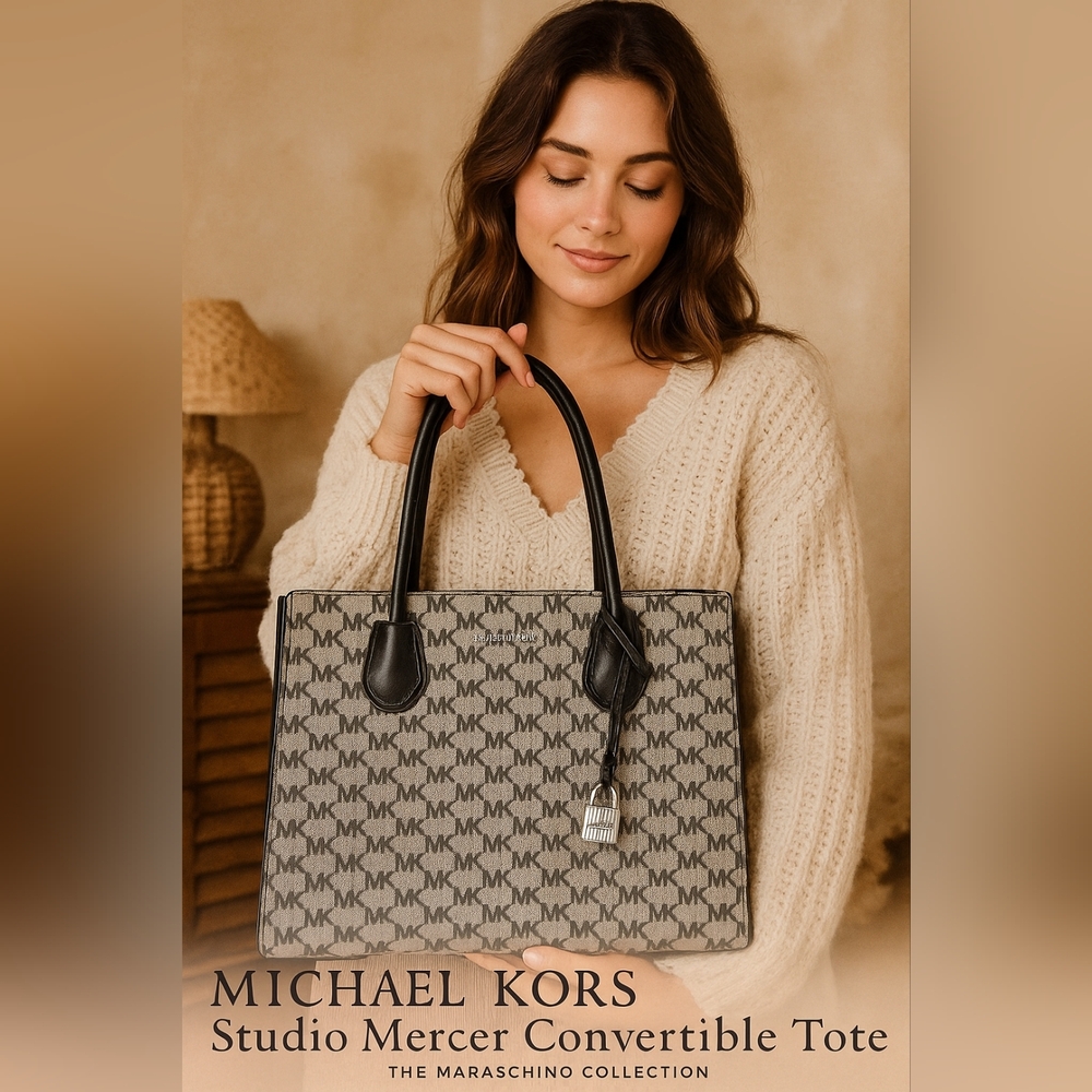 Michael Kors Studio Mercer Convertible Tote | MK Signature | Pristine